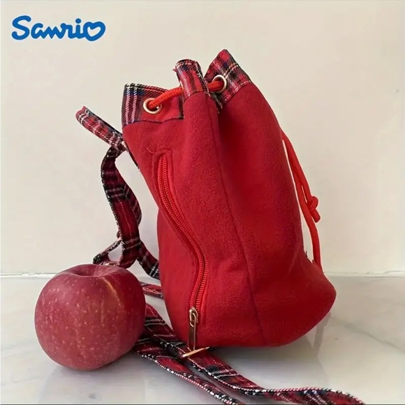 🆕 Hello Kitty Vintage Red Backpack, Lightweight Casual Drawstring Design Bag - Picture 5 of 10